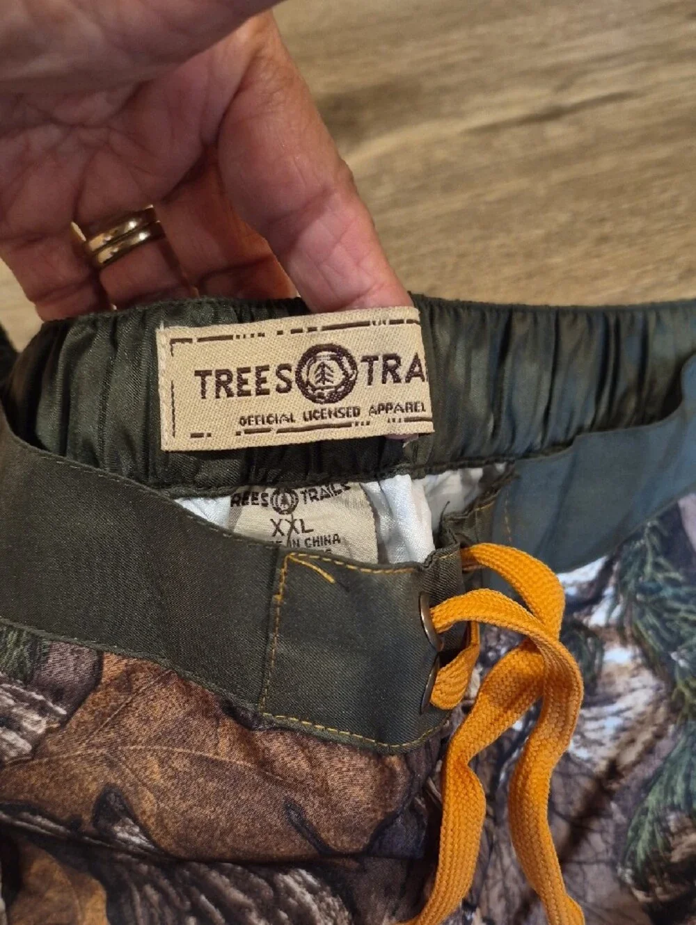 Men's Camo Swim Trunks with Orange Drawstring